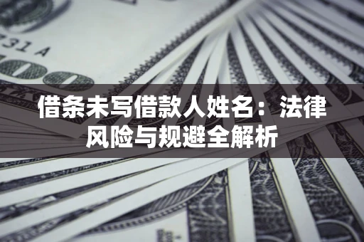 武汉借条未写借款人姓名：法律风险与规避全解析
