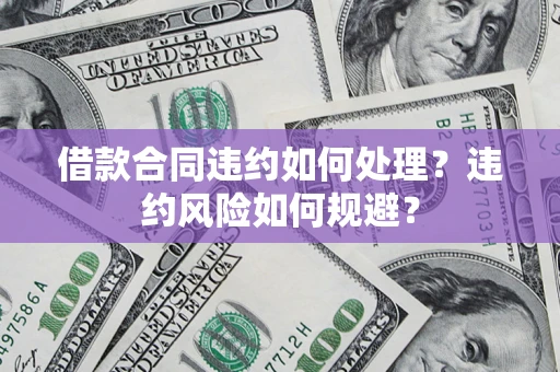 武汉借款合同违约如何处理？违约风险如何规避？